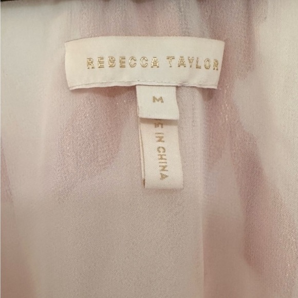 Rebecca Taylor Floral Off-Shoulder Pink Top. Size Medium. - Picture 9 of 9